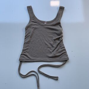 Free People Tank Top Light Brown With Laces On Side Size XS